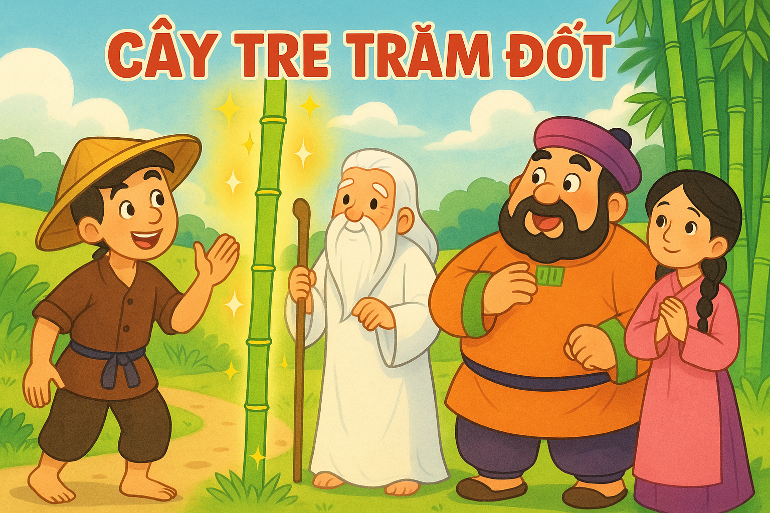 Truyện tranh cổ tích CÂY TRE TRĂM ĐỐT