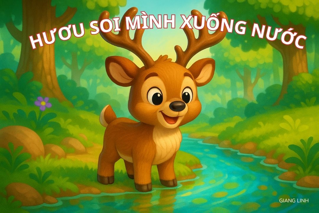 Truyện tranh ngụ ngôn HƯƠU SOI MÌNH DƯỚI NƯỚC
